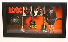 RGM8801 Angus Young Miniature Guitar Collection includes three mounted replica miniature guitars bass drum in a shadowbox frame. A delightful gift for any ACDC fan