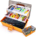 Large Fishing Tackle Box Kit with 3-Layer Organizer & Small Box, 417-Pcs Includes Gloves, Fishing Lures, Hooks, Weights, Bass Fishing Gear for Freshwater, Fishing Equipment Gift for Men​