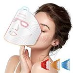 IBORRIA Red Light Therapy for Face, Led Face Mask Light Therapy, Infrared Red Light Therapy Mask, Advanced Anti-Aging Wrinkle Acne Removal Skin Care Device for All Skin Types at Home (White)