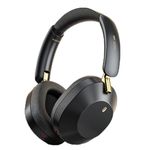 iKF Solo Active Noise Cancelling Wireless Headphones with Transparent Modes, Hi-Res Audio, 130HPlaytime, Foldable Design, Wired Connection, Bluetooth Headset with ENC for Airplane Travel（Black Gold）