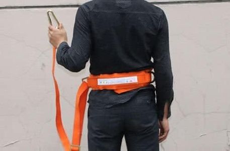 HUAWELL Cintura di sicurezza con cordino regolabile, imbracatura protettiva per albero in cemento, protezione personale, anticaduta (giallo)