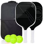 Quasi Eastern Carbon Fibre Pickleball Paddle | Polypropylene Honeycomb Core | 19 mm Thickness | Premium Grip | 225g | Precision & Control | Beginner to Advanced | Free 4 x Performance Balls, 1 x Cap