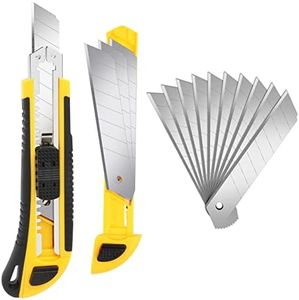 Artcut cutter professionale, 1 pezzo taglierini retrattili, design per riporre la lama, 10 lame a scatto extra da 18 mm incluse, taglierino a cambio rapido per il lavoro