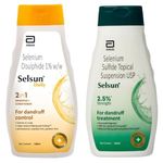 Abbott Selsun Daily Anti-Dandruff Shampoo and Selsun Suspension Anti Dandruff Shampoo (Daily 120 ml+Suspension 120ml)-Pack of 2