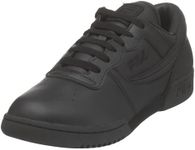 Fila Men's Original Fitness Lea Classic Sneaker, Black/Black/Black, 8 Little Kid