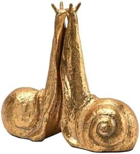 Creative Co-Op Decorative Distressed Cast Metal Snail Bookends, Gold, Set of 2