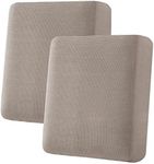 H.VERSAILTEX High Stretch Individual Seat Cushion Covers Sofa Slipcovers Couch Cushion Protector Sofa Covers Rich Jacquard Textured Twill Fabric (2 Pack for 2 Cushion, Taupe)