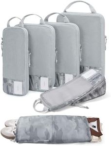 BAGSMART 6 Set Compression Packing Cubes, Lightweight Vacation Travel Essentials for Women, Travel Accessories for Suitcase Organizer Bags Set, Durable Luggage Organizer Bags