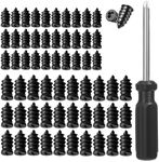 Tire Repair Nails Kit with 2 Sizes, Screw in Tire Repair Plugs with Box and Screwdriver, Fast Self-Service Tire Repair Tools (30 Set)
