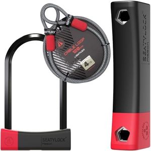 Seatylock Mason Bike U Lock and Locking Cable Kit - Patented Heavy Duty Anti Theft Diamond Secure ULock - Ultra Security Bicycle Safety Tool with Keys for City Electric, Mountain Bikes and Scooters