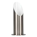 MiniSun Modern Brushed Chrome Table/Floor Standing Uplighter Wall Wash Lamp - Complete with 5w LED Warm White High Power Frosted Lens Bulb