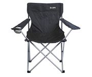 Trendi® Lightweight Outdoor Folding Portable Chair with Arm Rest Cup Holder for Camping, Canvas,Festivals,Gardens,BBQs,Fishing,Beach, include Travel Carry Bag (Black Camping Chair)