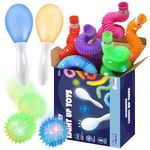 Joyreal Sensory Toys LED Light Up Maracas, Sensory Tubes & Balls, 10PCS Party Favors, Light Up Toys for Babies 3 6 9 12 Months, Sensory Toys for Autism ADHD, Fidget Toys Stress Relief Toys