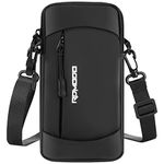 RDMODO Running Armband Phone Holder & Crossbody Shoulder Bag, Arm Band for Phone for Running Walking, Waterproof Phone Pouch for iPhone 15 14 13 Pro Max Samsung Galaxy 7.5 Inch（Crossbody Bag Black）