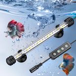 Pawfly 1.8 W Aquarium LED Light 7.5 Inch Underwater Fish Tank Light with Timer Auto On/Off Fish Tank Background Light with 8 Lighting Modes Submersible Multi-Colored Tube Light for Decoration