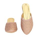 CITAALI Wedding Fashion Mules for Women | Casual Stylish Bellies | Comfortable Slip On Sandal (Rose Gold, 4) … …