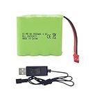 ZYGY AA 4.8V 2800mah RC Battery Pack with JST-2P plug and USB charging cable for RC Electric Toys Excavator Car Truck Engineering Vehicle RC Car Rechargeable Battery