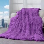 Faux Fur Sherpa Weighted Blanket, 60 * 80 20LBS, Purple