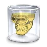 Webao Skull Whiskey Glasses, Crystal Double-Walled Wine, Vodka Glass, Cocktail Glass, 250 ml