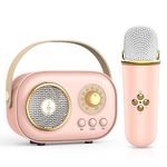 Karaoke Machine Kids, Exssary Girls Gifts 6-8 8-12 Years Old Microphone for Kids Toys for 3 4 5 6 7-10 Year Old Girls Birthday Gifts for Girls Microphone for Singing Teen Girl Gifts Pink