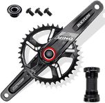 BUCKLOS 170/175mm Mountain Bike Crankset - CNC MTB Hollowtech Direct Mount Single Speed Cranksets, Bicycle Crank Set with 32/34/36/38T Narrow Wide Tooth Chainring for 9/10/11/12 Speeds