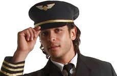 Dress Up America Pilot Hat - Black Airline Captain Cap - Pilot Costume Accessory for Kids and Adults (Adult)