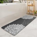 MontVoo-Bath Mats for Bathroom-Absorbent No Stains Bathroom Runner Rug-Bath Mat Non Slip Long Bathroom Mat Quick Dry Diatomaceous Earth Bathroom Rug-Large Dark Grey Bathmat 17"x47"