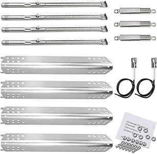 Utheer Grill Parts for Charbroil Advantage Series 4 Burner 463240015, 463240115, 463343015, 463344015 Gas Grills, Included Stainless Steel Burner Tube, Heat Plate Shield, Adjustable Crossover Tubes