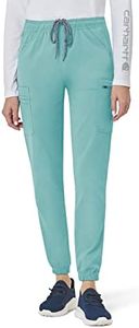 Carhartt Women's Women's Cargo Jogger Scrub Pant, Aqua Sea, X-Large Petite