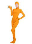 lucky baby store Girls' Women's Full Body Open Face Spandex Lycra Unitard Mask Zentai Costume Bodysuit (XL, orange)