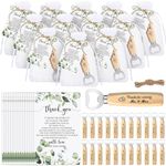 Dandat 100 Set Wedding Favors for Guests Bulk Bartender Bottle Opener Beer Wooden Bottle Opener Wedding Thank You Cards Organza Bags and Jute Twine for Wedding Party Favors Bridal Shower Decoration