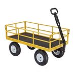 Gorilla Carts Heavy-Duty Steel Utility Cart with Removable Sides and 13" Tires, 1200-lbs. Capacity, Yellow