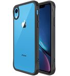 EGOTUDE Ultra Slim Matte Bumper Clear Transparent Hard Back Case Cover for iPhone XR (Polycarbonate & Rubber, Black)