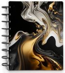 Cover for 9-Disc Medium Size Planners comes with free 9, 1.25 inch black discs. Fits 9-Disc Planners, NOTIQ Midi 9-Disc (L2), Inkwell Press, planner accessories (Marble)