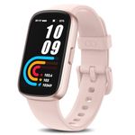 Fitness Tracker Watch with 24/7 Heart Rate Sleep Blood Oxygen Monitor, IP68 Waterproof Smart Watch, Step Calorie Counter Pedometer Health Activity Trackers and SmartWatches for Women Men Ligtht Pink