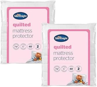 Silentnight Quilted Mattress Protectors - Pack of 2 Premium Luxury Mattress Cover Pads with Deep Elasticated Straps - Hypoallergenic and Machine Washable - Single - Twin Pack