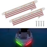 RVZONE Navigation Lights, Red and Green Bow Lights for Boats, Led Deck Lights for Night Fishing, Yacht, Kayak, Bass, Pontoon