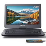GOnavidio 17.9" Portable DVD Player with 16" Large HD Screen 5 Hours Rechargeable Battery, Support HDMI Input, Sync TV/Phone, 1600x900, USB TF Card, MP4/MKV, Multi-formats, Last Memory