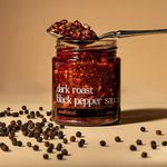 SMALLBATCH Dark Roast Black Pepper Sauce, Gourmet Condiment, Made with Fresh Ingredients, Spread, Dip, Saute, Pizza, Momo, Paneer, Burger, Fish, Eggs, Preservative Free, 100% Vegan - 180 gms