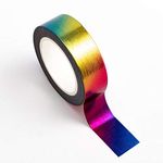 Italian Options Rainbow Stripe Foil Adhesive Washi Tape (15mm x 10 Metre)