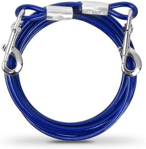 3 m Guinzaglio per Cani Lungo, Cavo Animali Domestici per Legare Il Cane, Cavo Acciaio Inossidabile 6mm, Catena di Sicurezza per Cani Grande Media Piccola Cortile Giardino, Fino a 250kg (Blu)