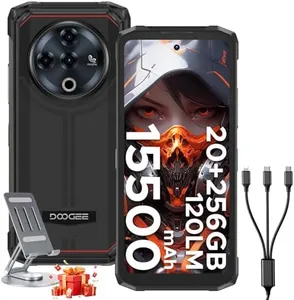 DOOGEE Fire 6 Power(2024)Rugged Phone,120LM Flashlight,15500mAh/33W Fast Rugged Smartphone, 256GB/TF 2TB,50MP,Android 14 Phone with 3-in-1 Reverse Charging, 6.56" HD+ 90Hz Cell Phones,Dual SIM/NFC/OTG