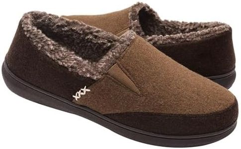Zigzagger Men's Zermatt Wool-Blend Loafer Slippers with Memory Foam Indoor, Coffee, 9 US