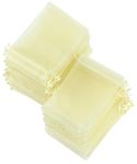 FiveSeasonStuff Yellow Organza Bags Wedding Favours Gift Jewellery Birthday Party Baby Shower Arts & Crafts Gift Wrapping Candy DIY Pouches (10cm x 15cm) Medium — Pack of 100