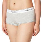 Calvin Klein Women's Modern Cotton Boyshort Panty, Grey Heather, XL