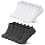 Trainer Socks Grey Ankle Socks for Womens Mens, Ladies No Show Low Cut Socks 8-12, Invisible Multipack Casual Footies for Sneaker Loafers Boat Shoes, Comfortable Breathable Running Athletic Socks