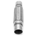 Exhaust Flex Pipe, 2.25x12in Exhaust Flex Pipe, Universal Stainless Steel Exhaust Flex Pipe Tube Exhaust Flexible Pipe Flexi Joint Tube Woven Exhaust Repair Flexible Pipe for Cars Off-Road Vehicl