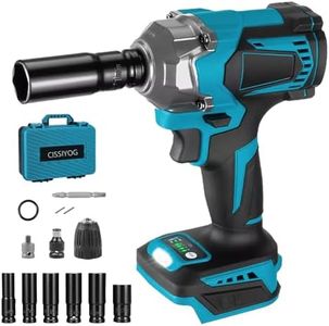 Impact Wrench 1/2 Inch, 700Nm Impact Gun Compatible for Makita 18V Battery, Electric Brushless Wrench Driver with 6 Socket Set for Car Truck Tires Scaffolding (No Battery)