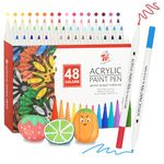 TBC The Best Crafts Acrylic Paint Pen -48 Color Waterproof, Non-Toxic, odorless, Suitable for Paper, Pottery, Stones, Backpacks, Glass, Eggs, Fabrics, Plastics, handicrafts, Gift Cards Gifts for Kids