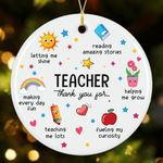 NewEleven Teacher Appreciation Gifts, Teacher Gifts Christmas Ornament 2024 - Teacher Gifts for Women, End of Year Teacher Gift from Student, Teacher Retirement Gifts - Ceramic Christmas Ornaments